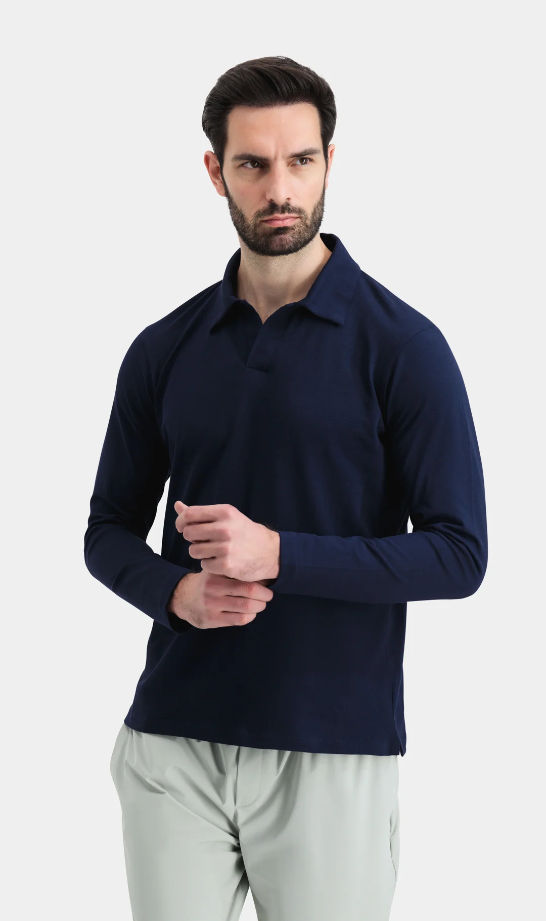 POLO LONG SLEEVE NAVY - Image 2