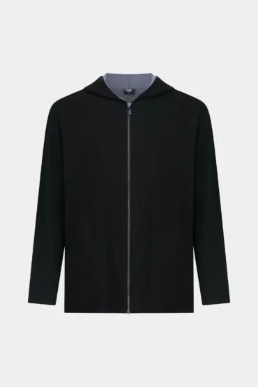 FRENCH TERRY DOUBLE JACKET BLACK ON GREY