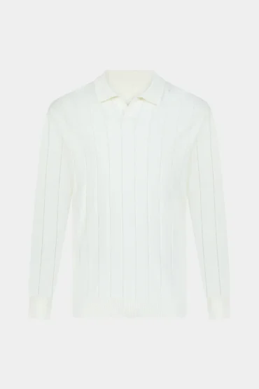 KNITTED LONG SLEEVE POLO