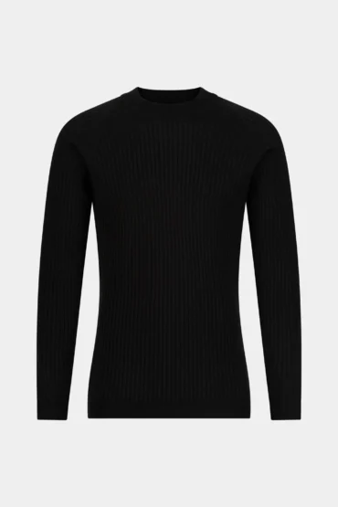 KNITED ROUND SWEATER BLACK
