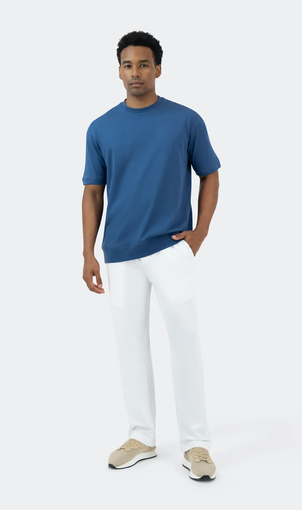 RIBBED WAIST TSHIRT - PETROL - Image 6