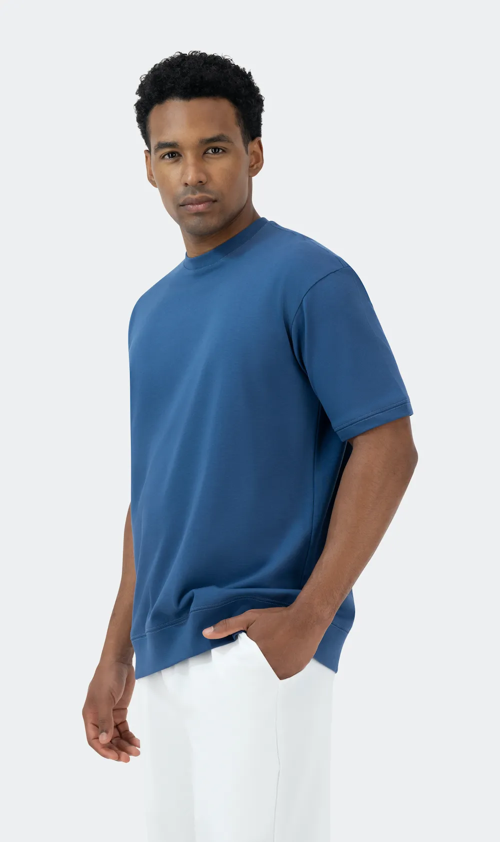 RIBBED WAIST TSHIRT - PETROL - Image 2
