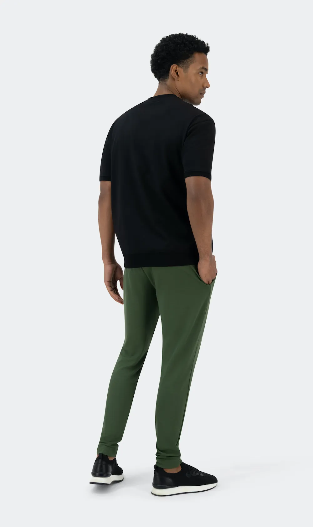 RIBBED WAIST TSHIRT - BLACK - Image 3