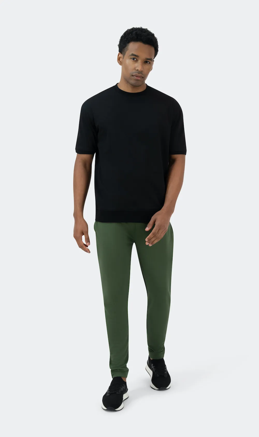 RIBBED WAIST TSHIRT - BLACK - Image 2