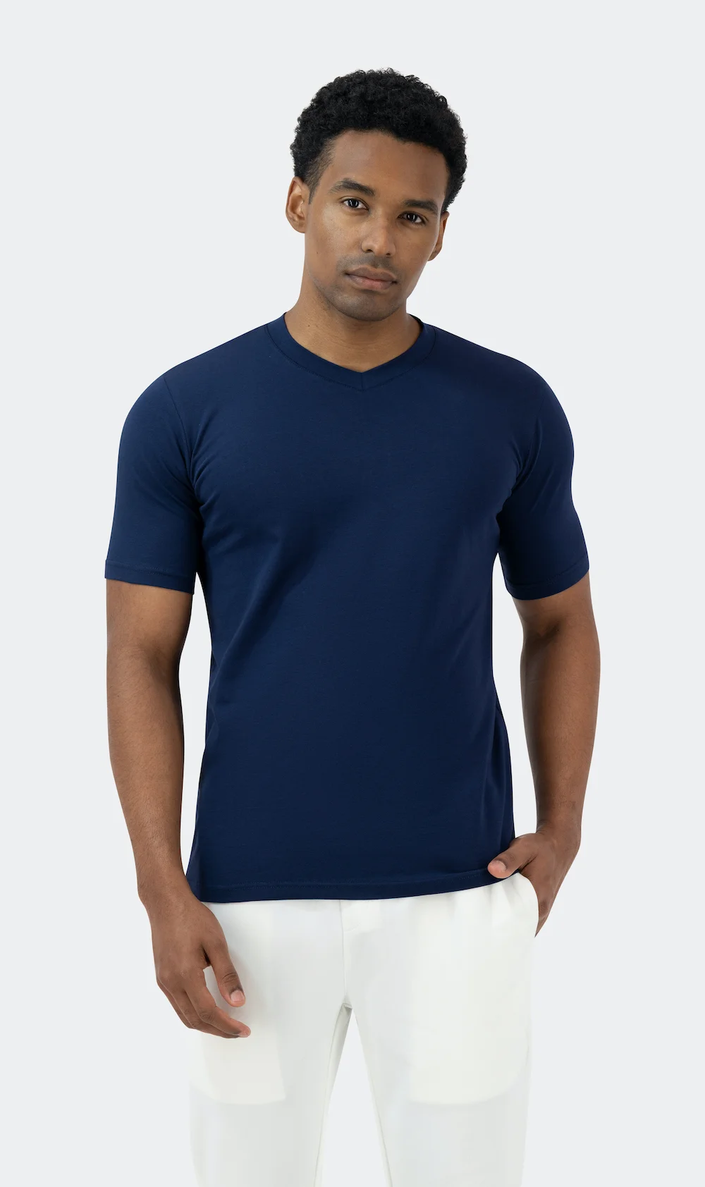 V NECK BASIC - NAVY - Image 2