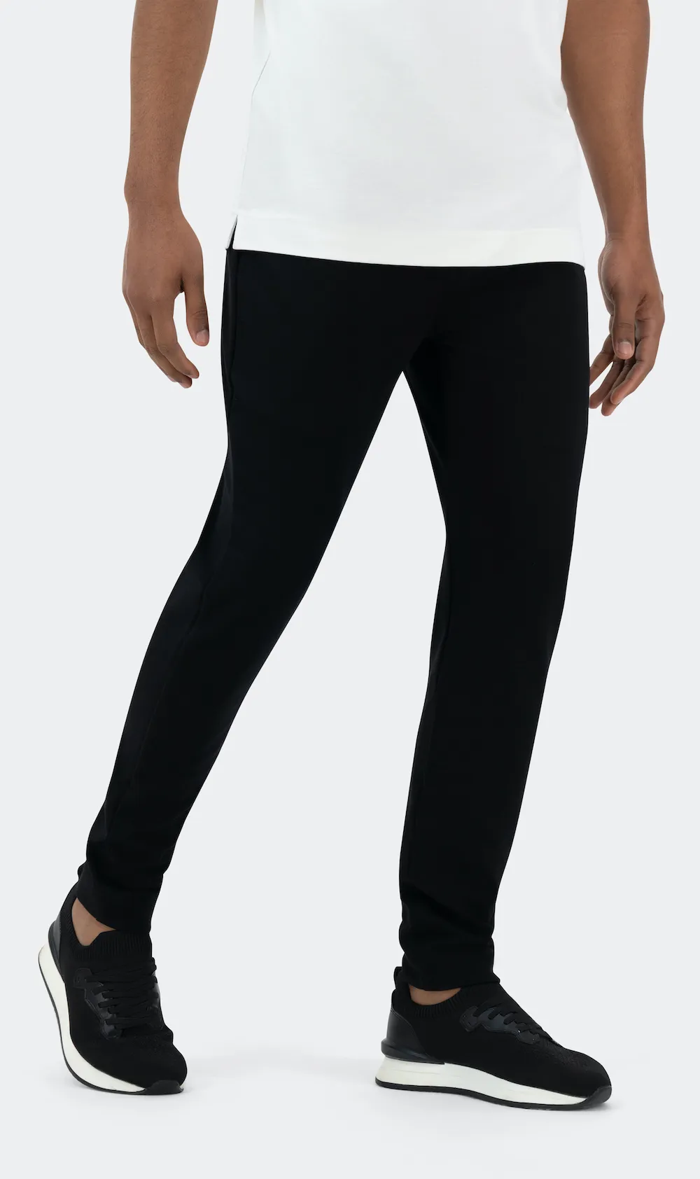 بنطلون إنترلوك برباط - أسود - الصورة 3